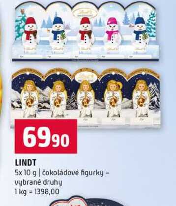 LINDT 5x 10 g čokoládové figurky vybrané druhy