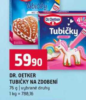 DR. OETKER TUBIČKY NA ZDOBENÍ 76 g vybrané druhy