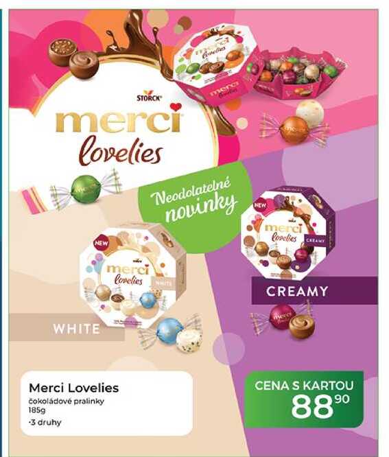 Merci Lovelies čokoládové pralinky 185 g