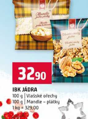 IBK JÁDRA 100 g Vlašské ořechy 100 g Mandle-plátky