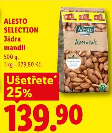 ALESTO SELECTION Alesto Jádra mandlí, 500 g