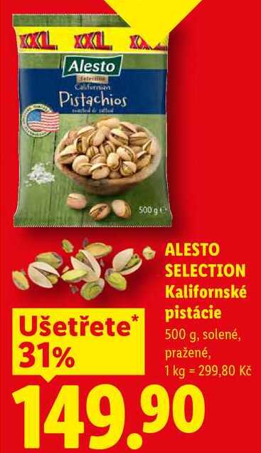 ALESTO SELECTION Kalifornské pistácie, 500 g
