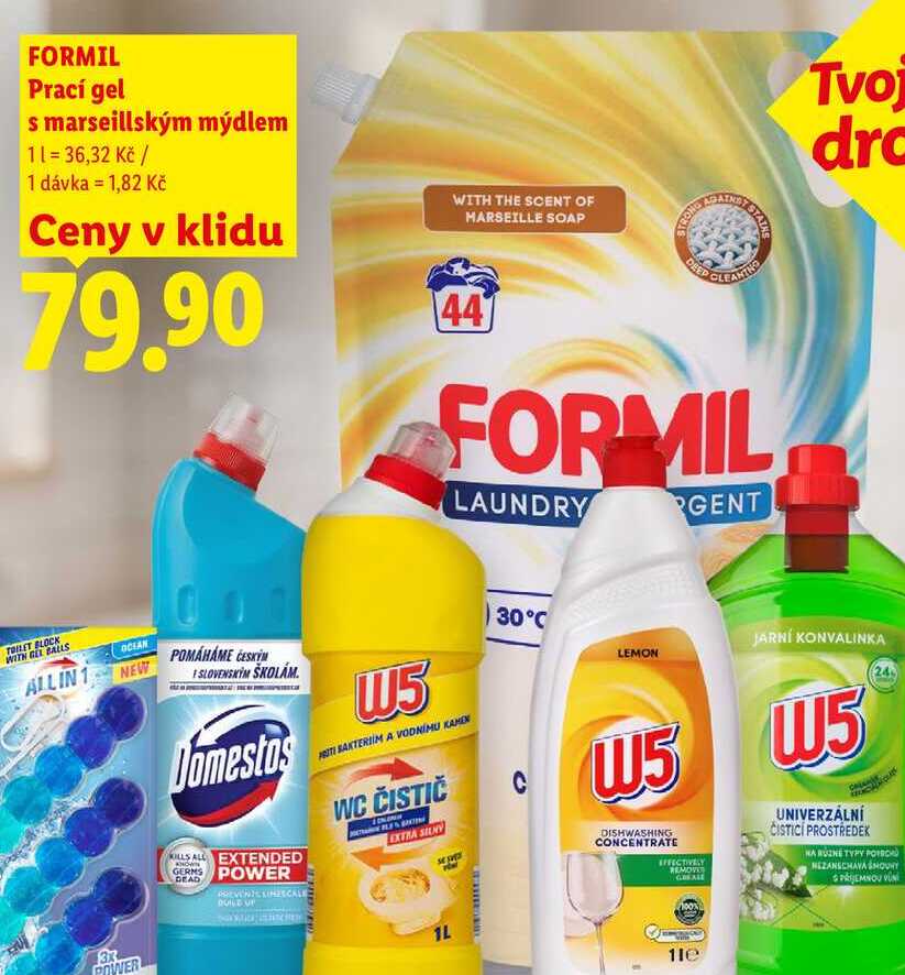 FORMIL Prací gel s marseillským mýdlem, 44 PD