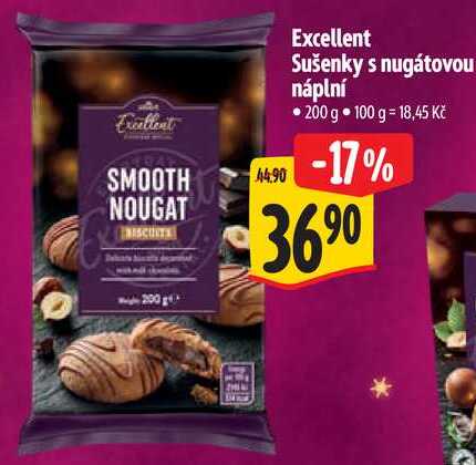 Excellent Sušenky s nugátovou náplní, 200 g