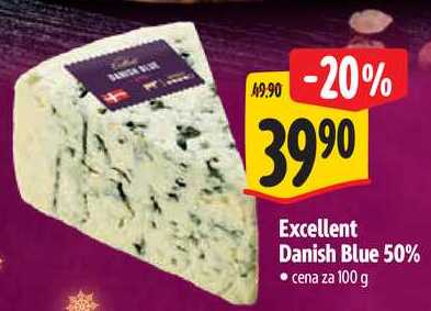 Excellent Danish Blue 50%, cena za 100 g