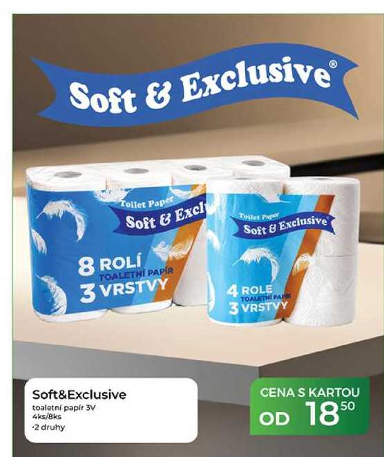 Soft&Exclusive toaletní papír 3V 4ks/8ks