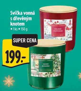 Svíčka vonná s dřevěným knotem, 1 ks