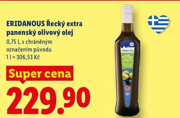 ERIDANOUS Řecký extra panenský olivový olej, 0,75 l