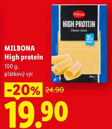 MILBONA High protein, 100 g, plátkový sýr