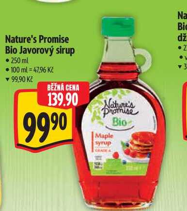 Nature's Promise Bio Javorový sirup 250 ml