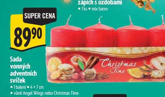 Sada vonných adventních svíček 1 balení 4×7 cm