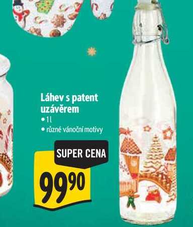 Láhev s patent uzávěrem 1 l