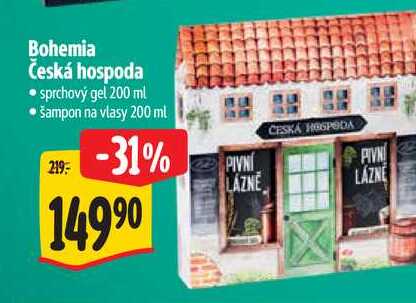 Bohemia Česká hospoda + sprchový gel 200 ml + šampon na vlasy 200 ml
