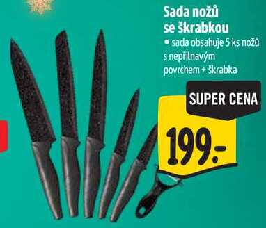 Sada nožů se škrabkou