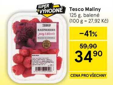 Tesco Maliny, 125 g, balené