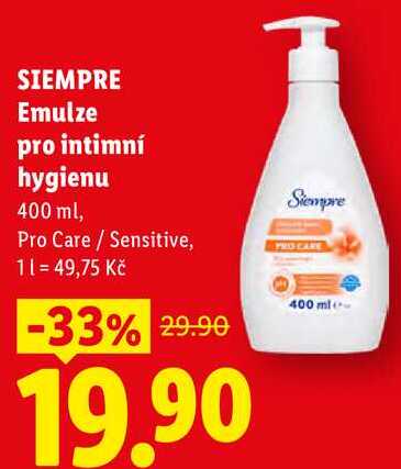 SIEMPRE Emulze pro intimní hygienu, 400 ml