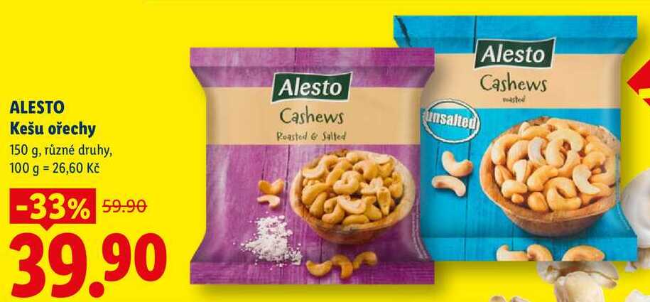 ALESTO Kešu ořechy, 150 g