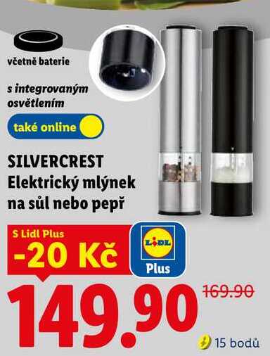 SILVERCREST Elektrický mlýnek na sůl nebo pepř 
