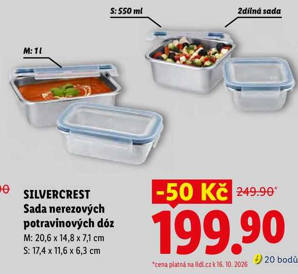 SILVERCREST Sada nerezových potravinových dóz