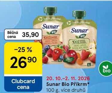 Sunar Bio Příkrm, 100 g, více druhů
