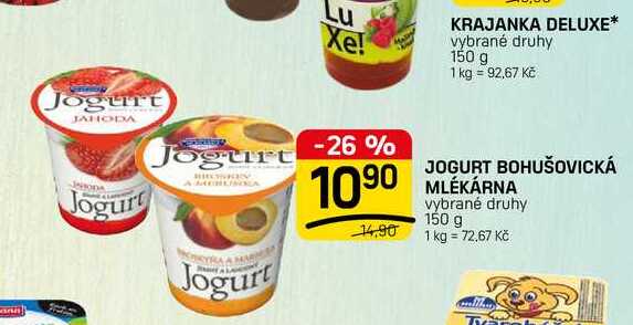 JOGURT BOHUŠOVICKÁ 1090 MLÉKÁRNA vybrané druhy 150 g
