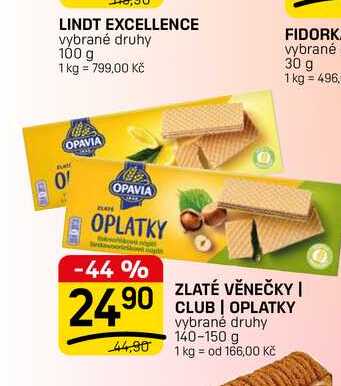 ZLATÉ VĚNEČKY | CLUB | OPLATKY vybrané druhy 140-150 g v akci