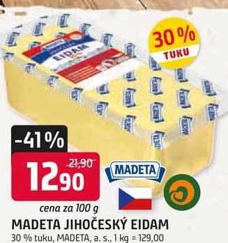 MADETA JIHOČESKÝ EIDAM 30% tuku, 100g