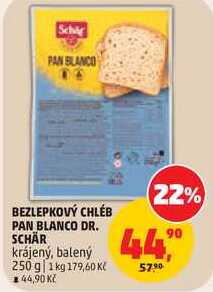 BEZLEPKOVÝ CHLÉB PAN BLANCO DR. SCHÄR krájený, balený, 250 g