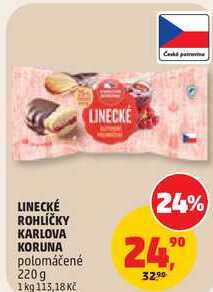 LINECKÉ ROHLÍČKY KARLOVA KORUNA polomáčené, 220 g