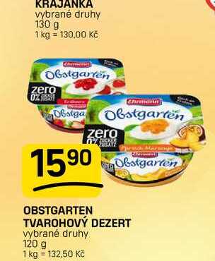 OBSTGARTEN TVAROHOVÝ DEZERT vybrané druhy 120 g