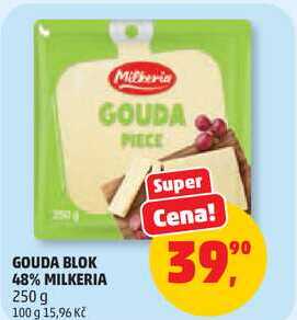GOUDA BLOK 48% MILKERIA, 250 g