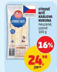 SÝROVÉ NITĚ KARLOVA KORUNA neuzené, uzené, 100 g