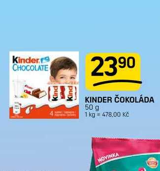 KINDER ČOKOLÁDA 50 g 