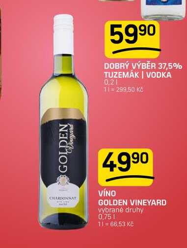 VÍNO GOLDEN VINEYARD vybrané druhy 0.75l