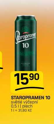 STAROPRAMEN 10 světlé výčepní 0,5 || plech 