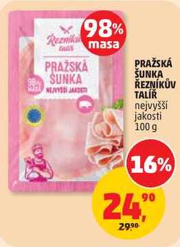 PRAŽSKÁ ŠUNKA ŘEZNÍKŮV TALÍŘ nejvyšší jakosti, 100 g