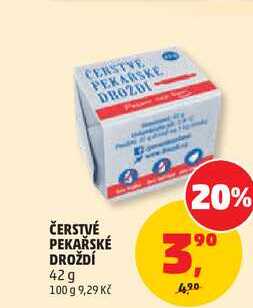 ČERSTVÉ PEKAŘSKÉ DROŽDÍ, 42 g 