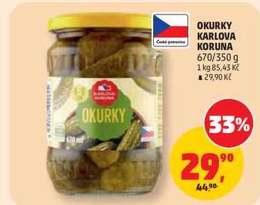 OKURKY KARLOVA KORUNA, 670/350 g 