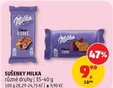 SUŠENKY MILKA různé druhy, 35-40 g 