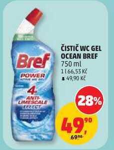 ČISTIČ WC GEL OCEAN BREF, 750 ml