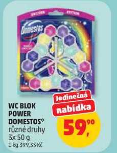 WC BLOK POWER DOMESTOS různé druhy, 3x 50 g