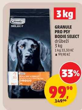 GRANULE PRO PSY BODIE SELECT drůbeží, 3 kg