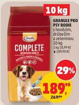 GRANULE PRO PSY BODIE s hovězím, drůbežím a zeleninou, 10 kg  