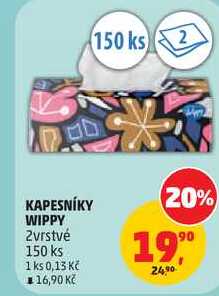KAPESNÍKY WIPPY 2vrstvé, 150 ks
