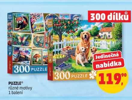 PUZZLE různé motivy, 1 balení, 300 dílků