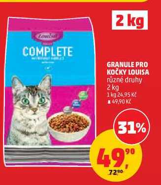 GRANULE PRO KOČKY LOUISA různé druhy, 2 kg  