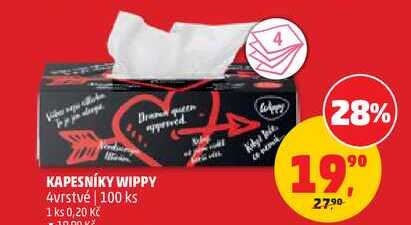KAPESNÍKY WIPPY, 4vrstvé, 100 ks