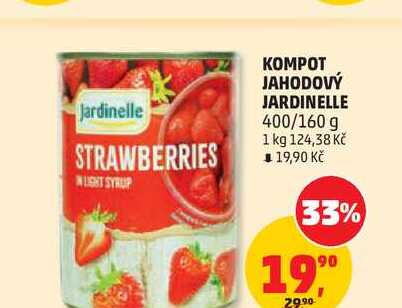 KOMPOT JAHODOVÝ JARDINELLE, 400/160 g 