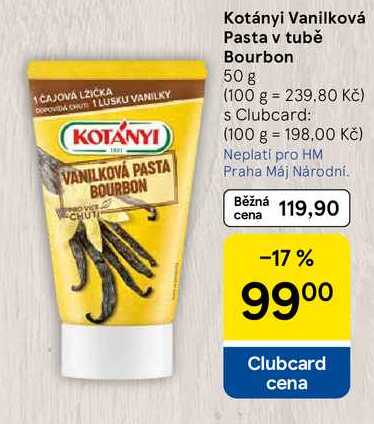 Kotányi Vanilková Pasta v tubě Bourbon, 50 g 