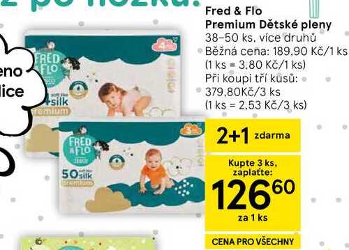 Fred & Flo Premium Dětské pleny, 38-50 ks